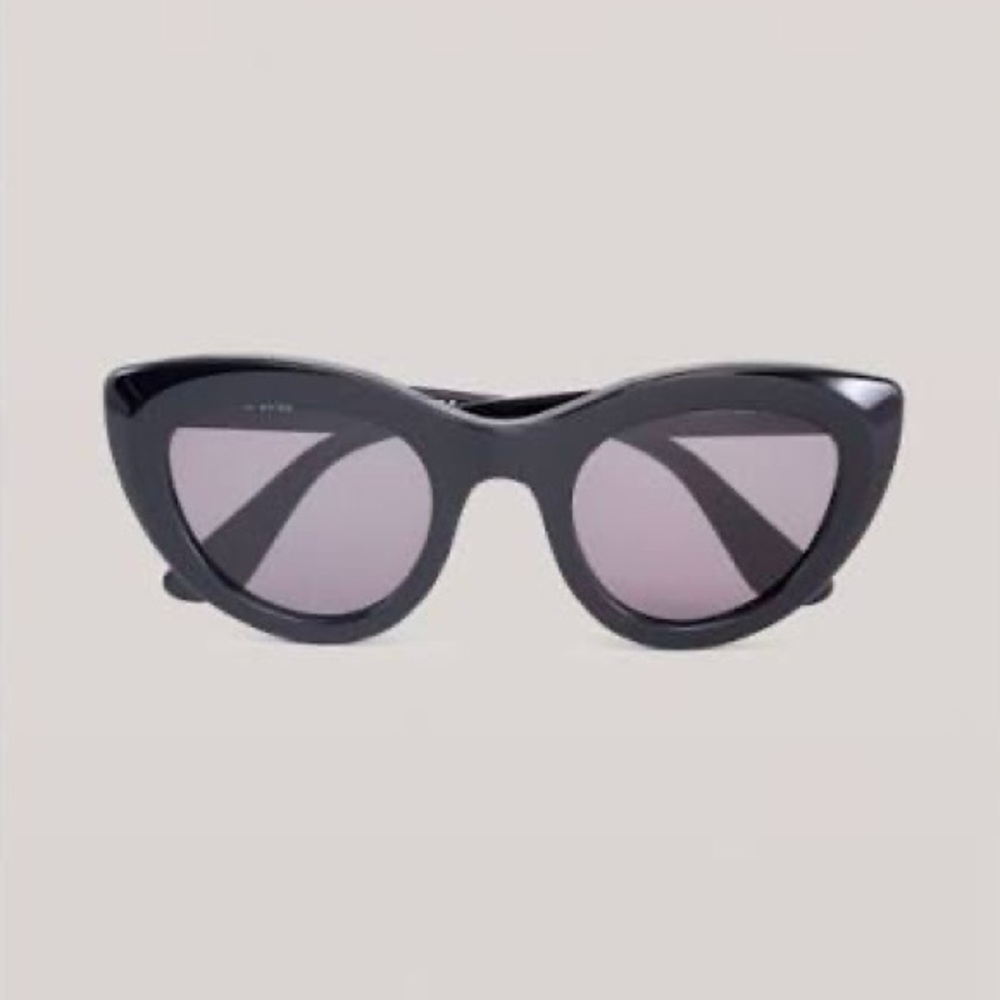 Ganni Black Biodegradable Cat Eye Sunglasses